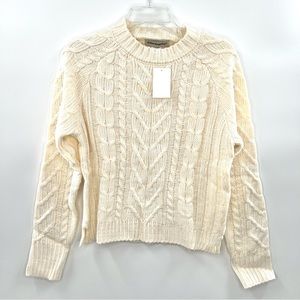 Cotton Emporium Ivory Cable Pullover Sweater
